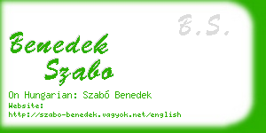 benedek szabo business card