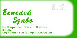 benedek szabo business card